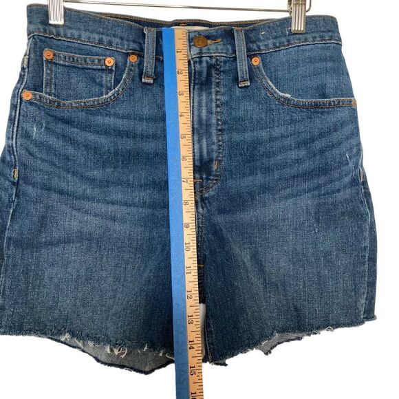 Madewell High Rise Denim Mid Length Jean Shorts Size 27 Raw Hem - Picture 6 of 11